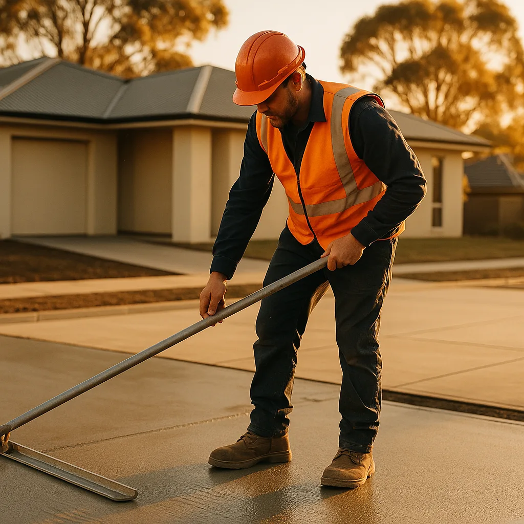 Exposed aggregate driveway · Logan